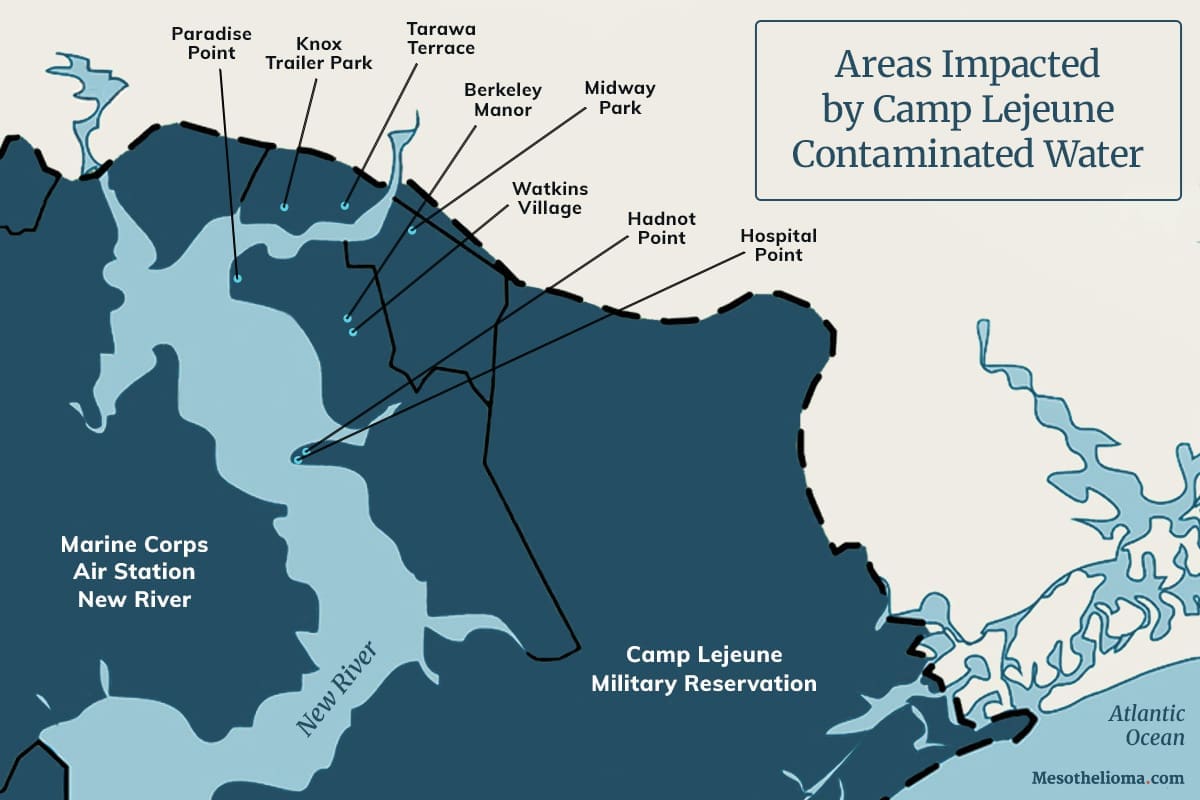 Residential areas at Camp Lejeune were impacted by contaminated water.