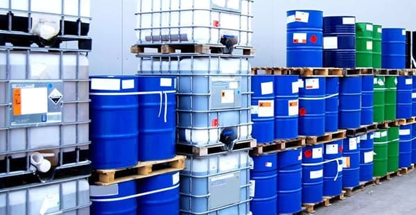 Chemical Containers at a Chemical Plant Jobsite