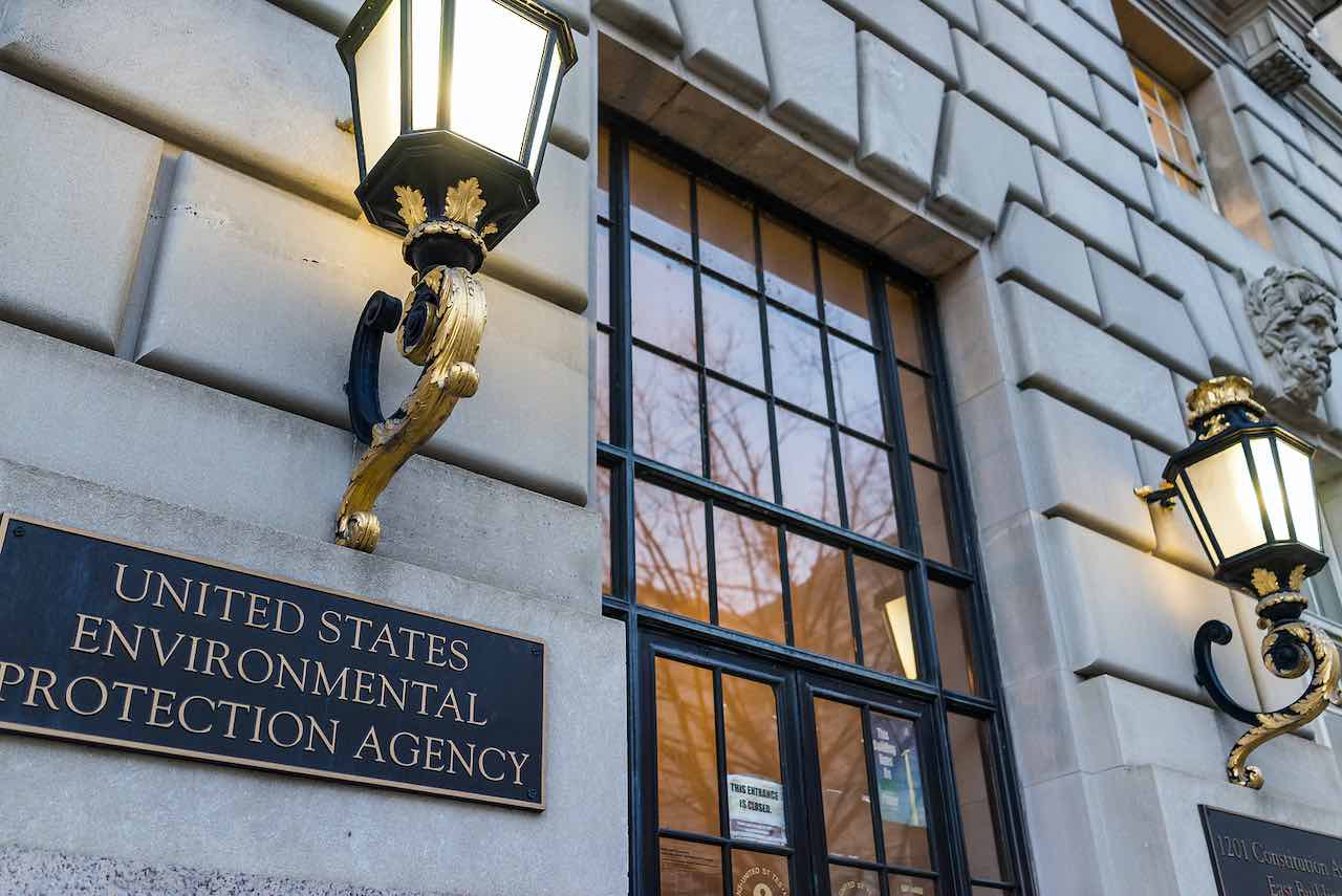 Plaque in front of EPA office that says "United States Environmental Protection Agency"