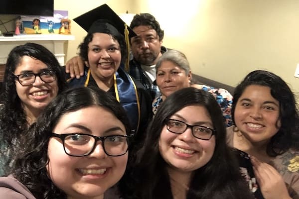 Winner Guadalupe Barragan poses with her family