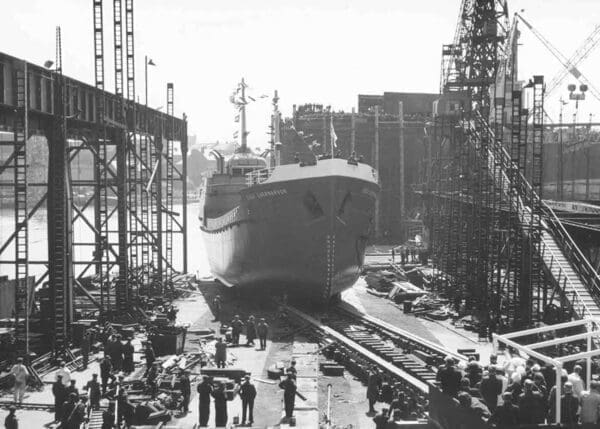 Ship at a shipyard