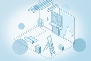 Illustration of potential asbestos exposure in a building