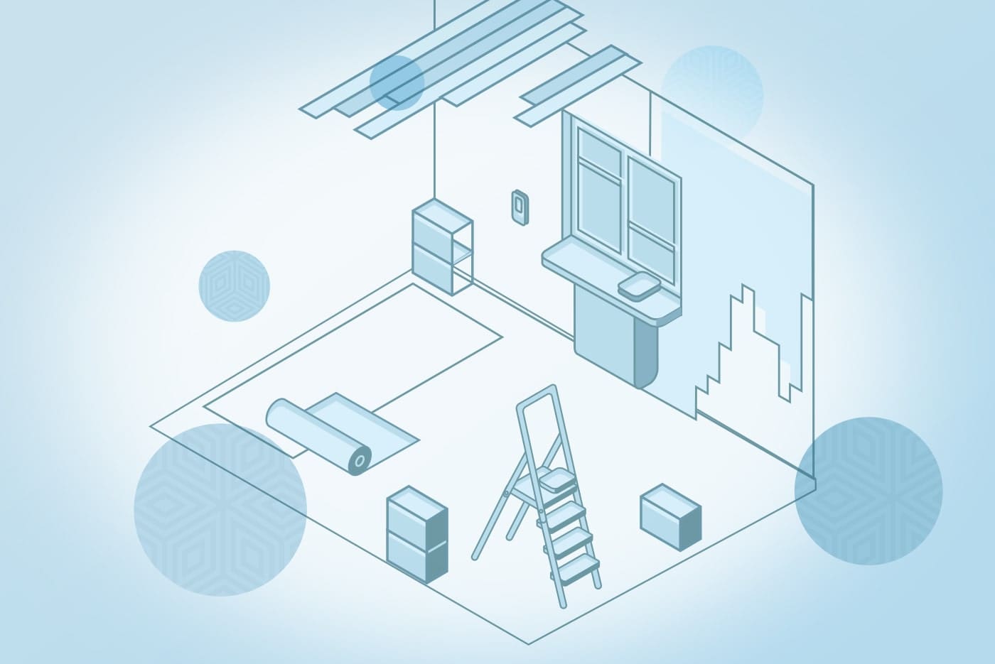 Illustration of potential asbestos exposure in a building