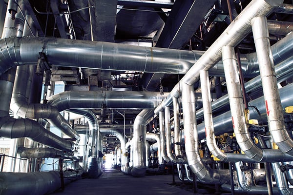 Image of pipes at a water treatment plant