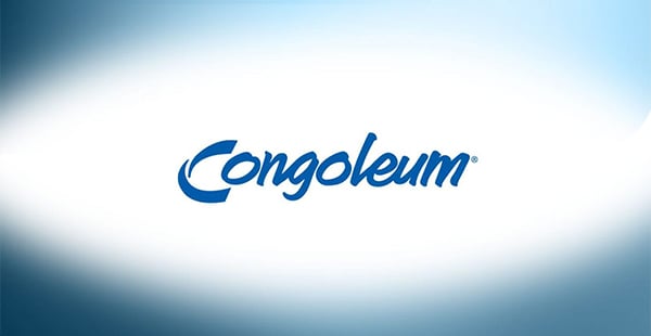 This image is bordered in blue and has the company logo for Congoleum in the center.