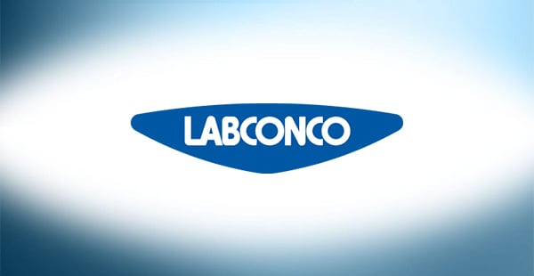 Labconco's logo - the word "LABCONCO" in a blue, inverted rounded triangle.