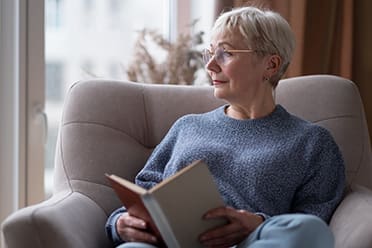 Photo of woman reading