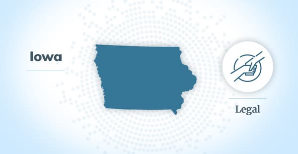 Graphic depicting the state of Iowa and an illustration of a handshake, symbolizing the agreement between a mesothelioma patient and lawyer