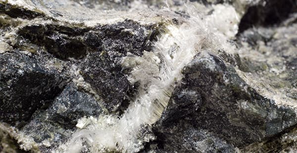 An up-close image of chrysotile asbestos