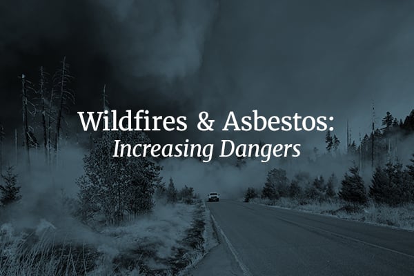 Map showing the locations of asbestos mines and wildfires