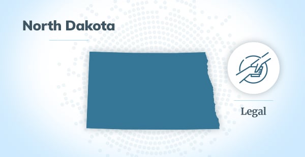 Graphic depicting the state of North Dakota and an illustration of a handshake, symbolizing the agreement between a mesothelioma patient and lawyer