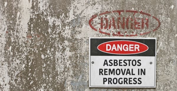 Danger Asbestos Removal Sign at Jobsite