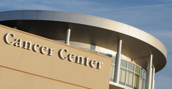 Exterior view of a regional cancer center building representing specialized treatment facilities for cancer patients