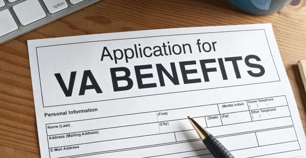 Image of a VA benefits claim application form for veterans